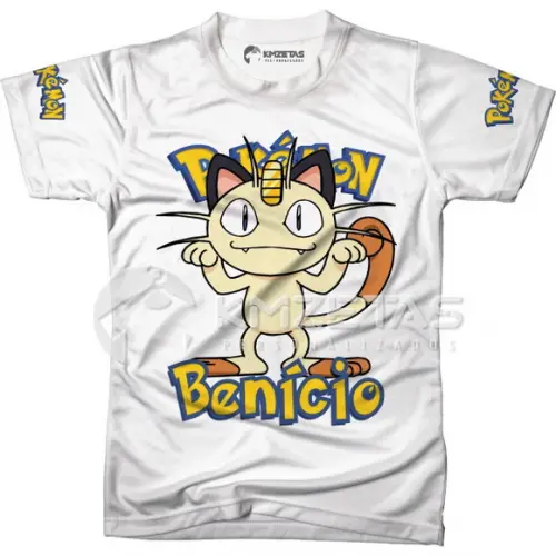 Blusa Meowth Pokemon Infantil Adulo Personalizada