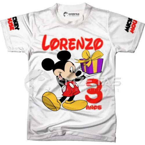Blusa Mickey Mouse Festa Infantil Personalizada