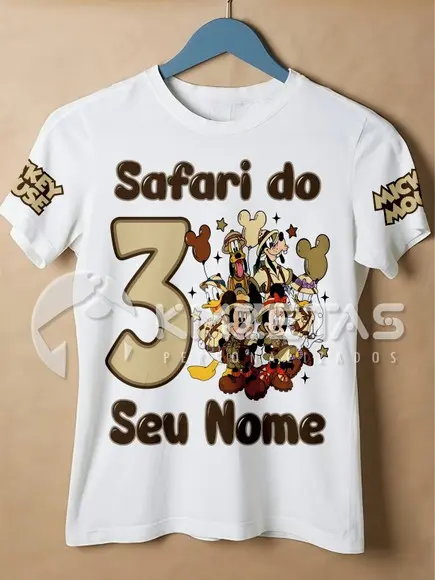 Blusa Mickey Safari Disney Camisa Personalizada