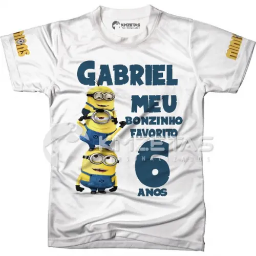Blusa Minions Aniversário Infantil Adulto Personalizada