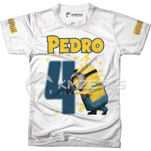 Blusa Minions Aniversário Infantil Camiseta Personalizada