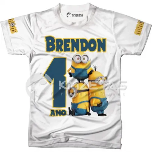 Blusa Minions Festa Aniversário Infantil Personalizada