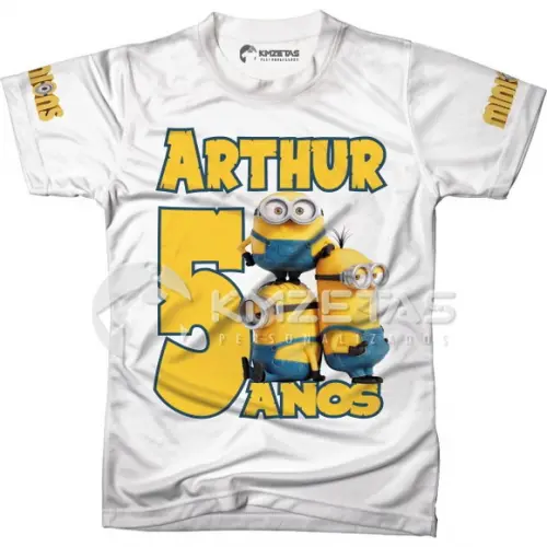 Blusa Minions Festa Infantil Camiseta Personalizada Camisa