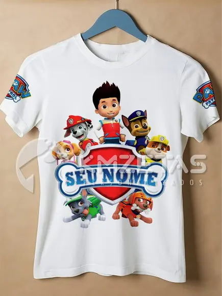 Blusa Patrulha Canina Camiseta Infantil Adulto Personalizada