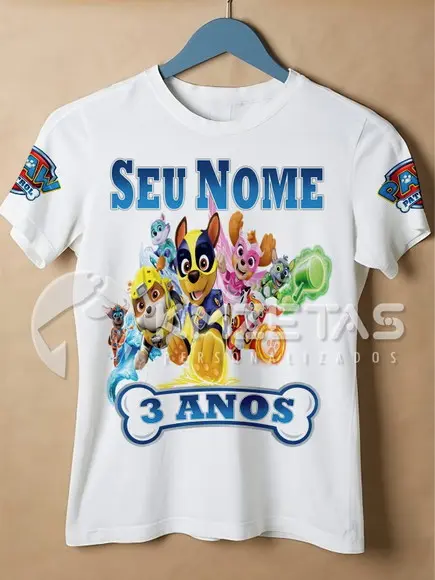 Blusa Patrulha Canina Super Filhotes Camisa Personalizada