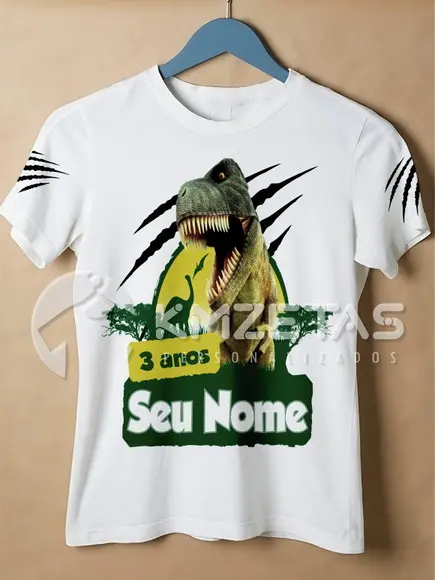Blusa Personalizada Dinossauro Festa Aniversário