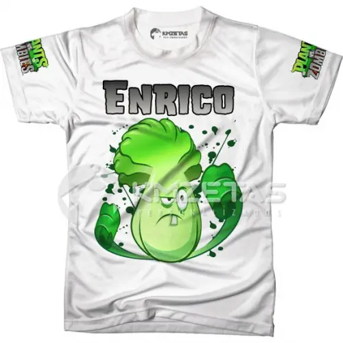 Blusa Plantas Vs Zumbis Infantil Adulto Personalizada