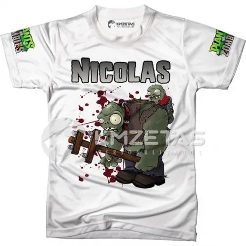 Blusa Plantas Vs Zumbis Personalizada