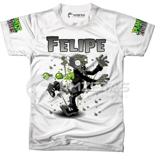 Blusa Plants Vs Zombies Zumbi Infantil Adulto Personalizada