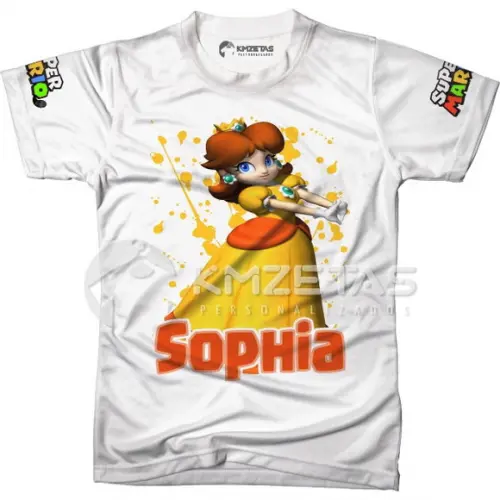 Blusa Princesa Daisy Margarida Mario Bros Infantil Adulto