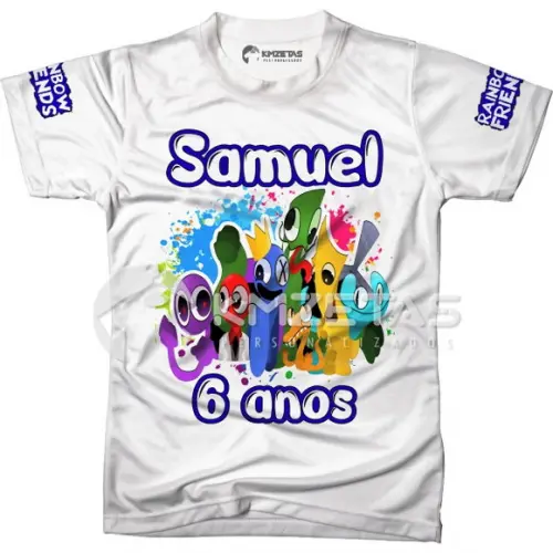 Blusa Rainbow Friends Aniversário Infantil Personalizada