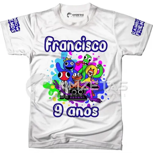 Blusa Rainbow Friends Festa Aniversário Personalizada