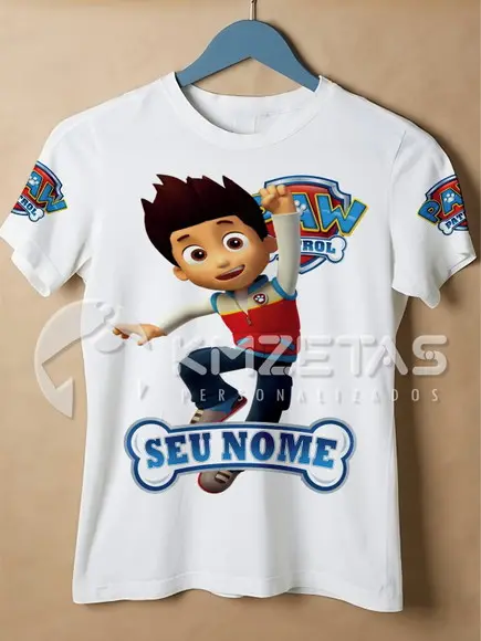 Blusa Ryder Patrulha Canina Infantil Adulto Personalizada