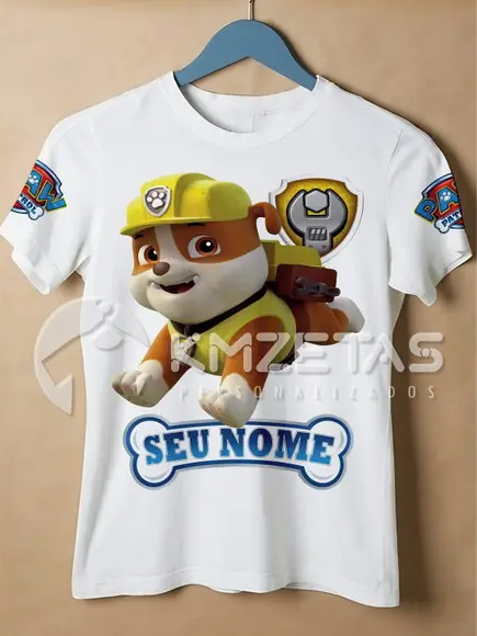 Blusa Rubble Patrulha Canina Infantil Adulto Personalizada