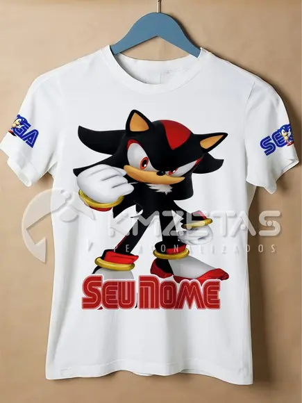Blusa Shadow Sonic Infantil Adulto Personalizada