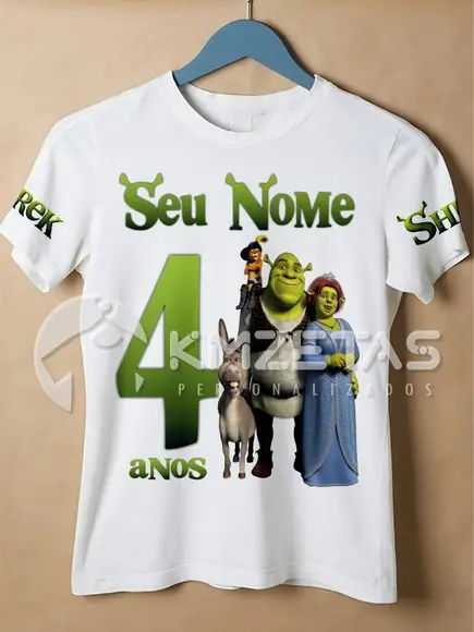 Blusa Shrek Festa Infantil Camisa Blusa Personalizada