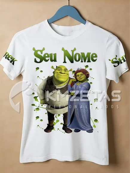 Blusa Shrek Fiona Ogro Infantil Adulto Personalizada