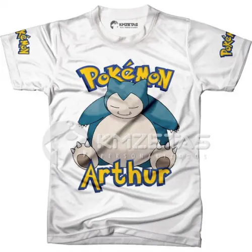 Blusa Snorlax Pokemon Infantil Juvenil Adulo Personalizada