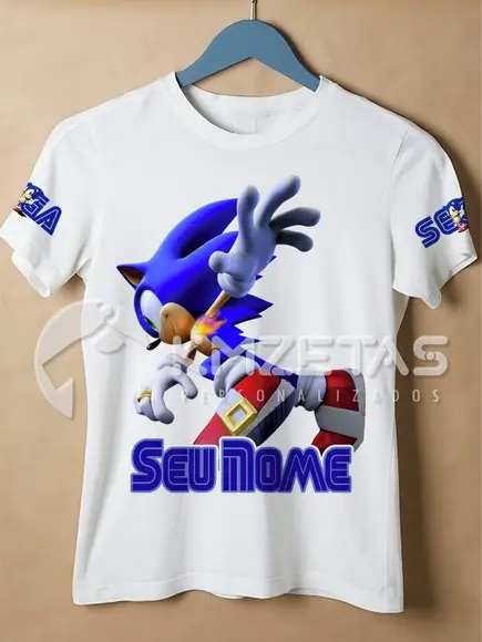 Blusa Sonic Hedgehog Infantil Adulto Personalizada