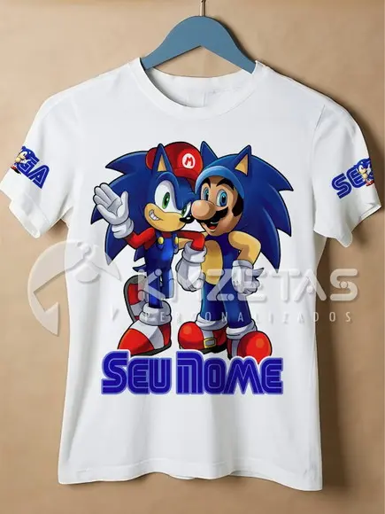 Blusa Sonic Mario Infantil Adulto Personalizada