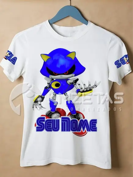Blusa Sonic Metal Festa Infantil Adulto Personalizada