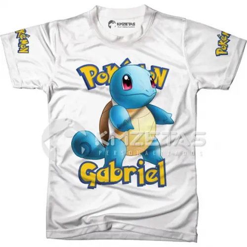 Blusa Squirtle Pokemon Infantil Adulo Personalizada