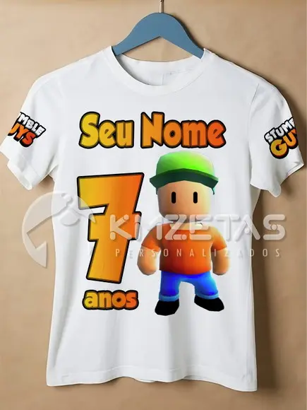 Blusa Stumble Guys Festa Infantil Adulto Personalizada