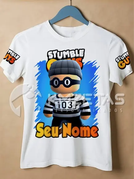 Blusa Stumble Guys Inmate 613 Game Jogo Personalizada