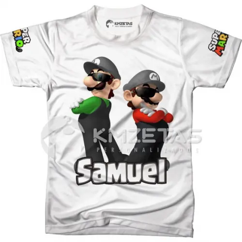 Blusa Super Mario Bros Luigi Infantil Adulto Camiseta