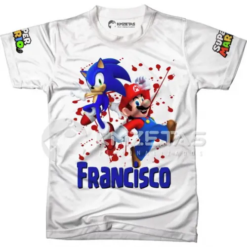 Blusa Super Mario Bros Sonic Hedgehog Infantil Adulto
