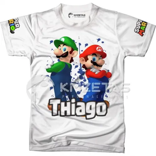 Blusa Super Mario Bros Luigi Infantil Adulto Personalizada