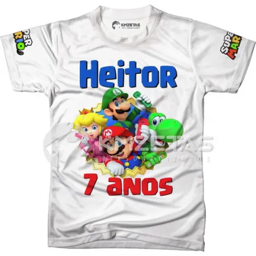 Blusa Super Mario World Infantil Adulto Personalizada