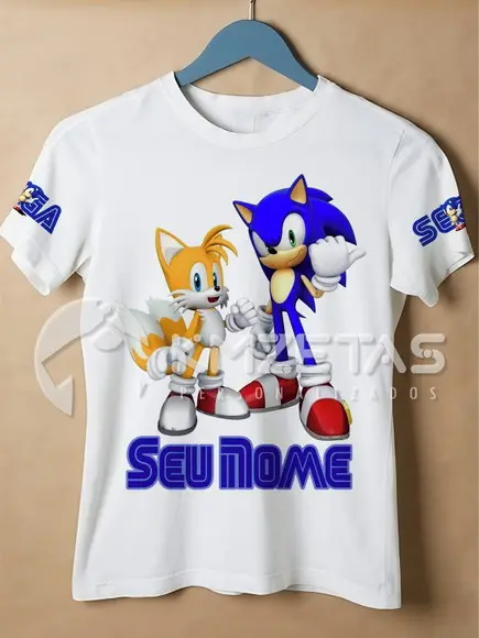 Blusa Tails Miles Sonic Infantil Adulto Personalizada