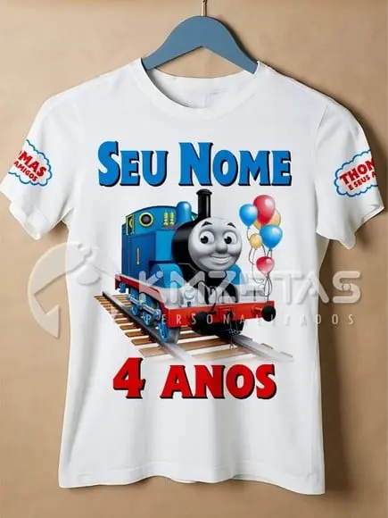 Blusa Thomas Amigos Festa Infantil Personalizada