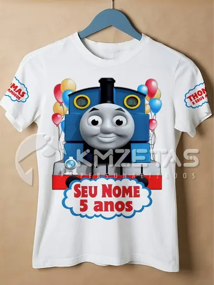 Blusa Thomas e Seus Amigos Festa Infantil Aniversário