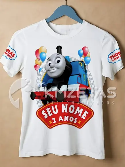 Blusa Trem Thomas e Seus Amigos Festa Infantil
