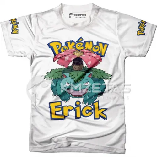 Blusa Venusaur Pokemon Infantil Juvenil Adulo Personalizada