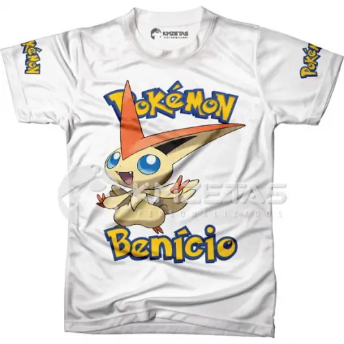 Blusa Victini Pokemon Infantil Juvenil Adulo Personalizada