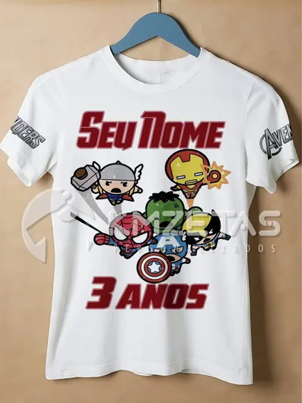 Blusa Vingadores Avengers Camisa Festa Aniversário