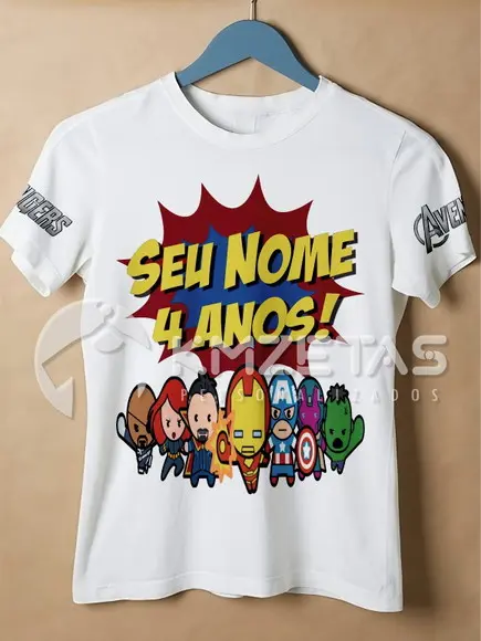 Blusa Vingadores Avengers Festa Infantil Camisa Marvel