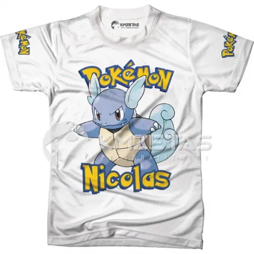 Blusa Wartortle Pokemon Infantil Adulo Personalizada