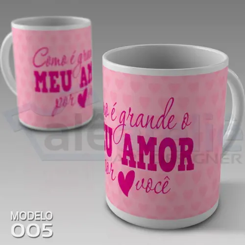 Caneca Dia dos Namorados Como é Grande o Meu Amor por Você