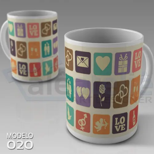 Caneca Dia dos Namorados I Love You em Quadrinhos