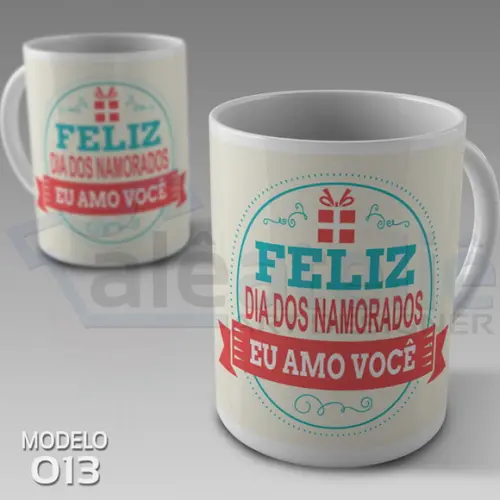 Caneca Dia dos Namorados I Love You Eu Amo Você