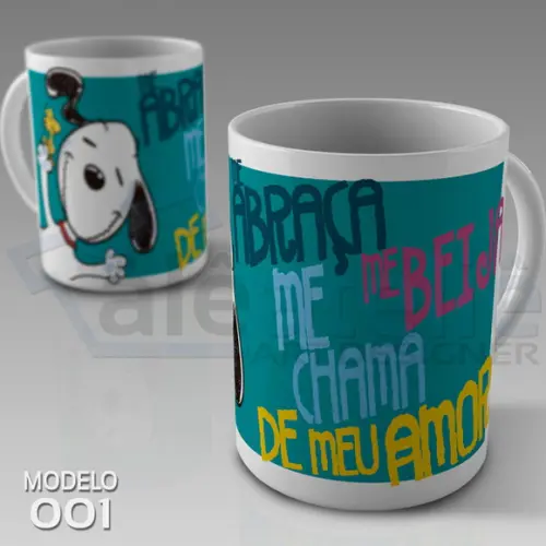 Caneca Dia dos Namorados Me Abraça Me Beija e Chama Meu Amor