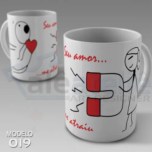 Caneca Dia dos Namorados Seu Amor me Atraiu