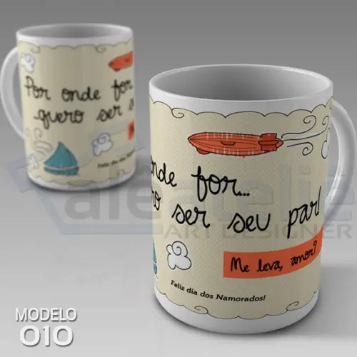 Caneca Dia dos Namorados Por onde for Quero ser seu Par