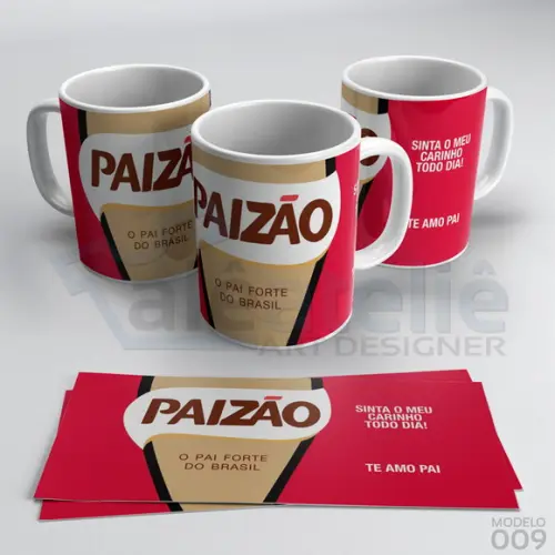 Caneca Dia dos Pais Personalizada - Café Paizão Te Amo Pai