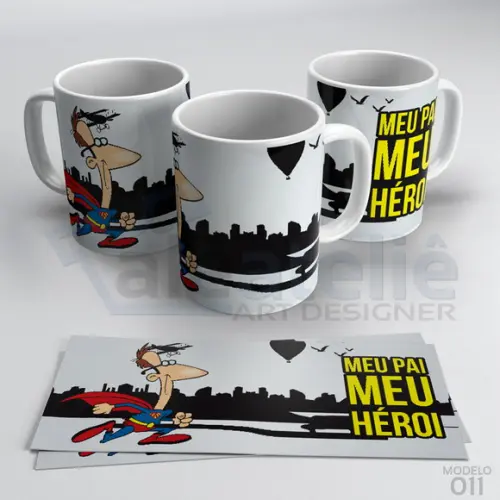 Caneca Dia dos Pais Personalizada - Meu Pai Meu Herói