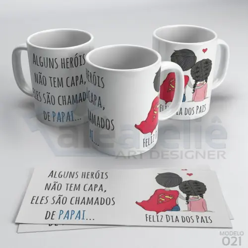 Caneca Dia dos Pais Personalizada - Pai Herói sem Capa